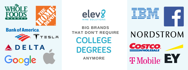 Companies who do not require college degrees